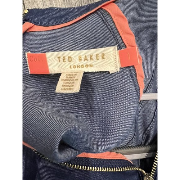 Ted Baker London Shift Dress Navy Blue Size Ted 1 US 4 Retail $295 - Picture 7 of 15